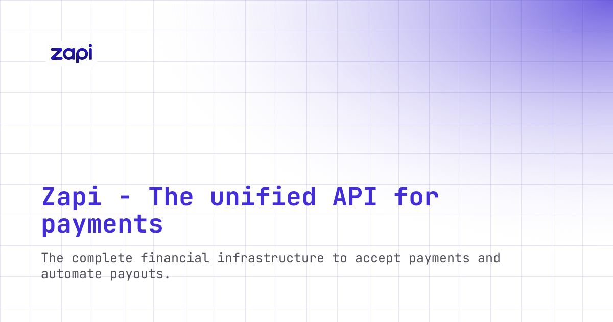 Zapi - The unified API for payments
